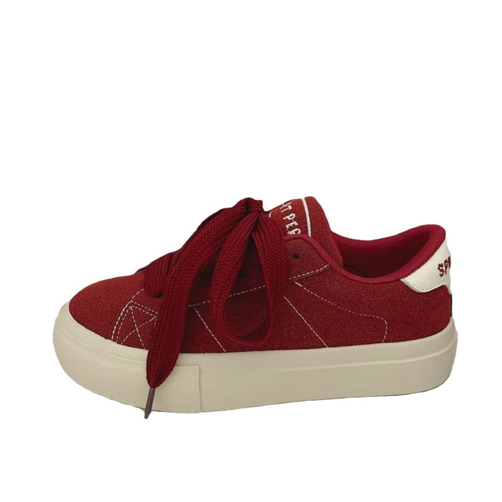 Damen Sportliche Sneakers aus hochwertigem Wildleder mit bequemen Schnürdetails Drune
