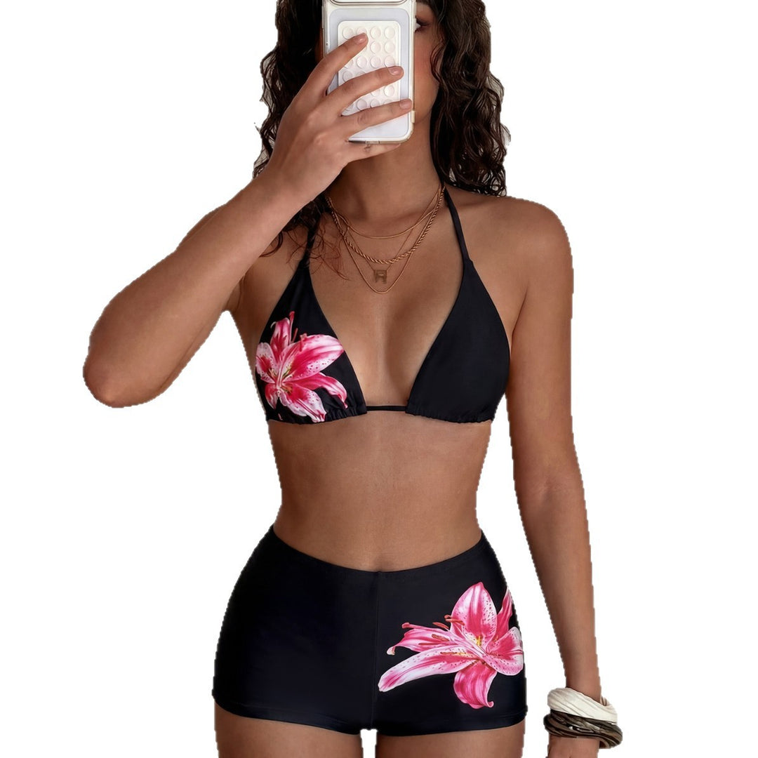 Damen Triangle-Bikini mit floralem Design Drune