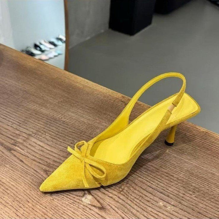 Damen Slingback Pumps mit verspielt-zartem Schleifendetail und spitz zulaufendem Design Drune