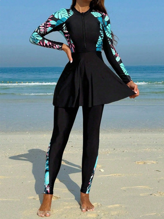 Damen Longsleeve Rashguard mit Rock Drune