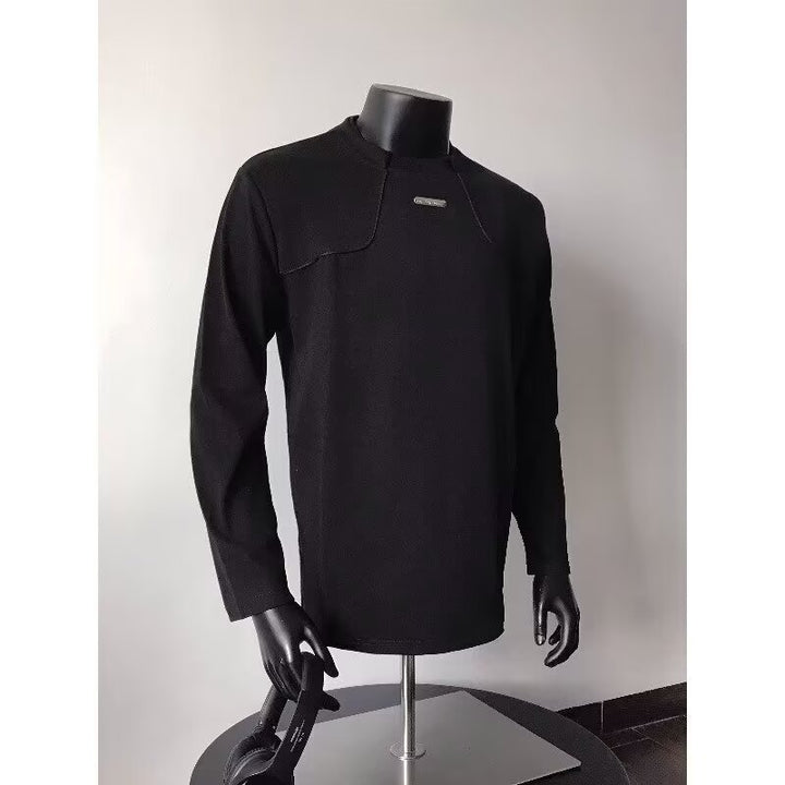 Herren Langärmeliges Urbanes Sweatshirt mit strukturierter Schulterpasse und Stehkragen Drune