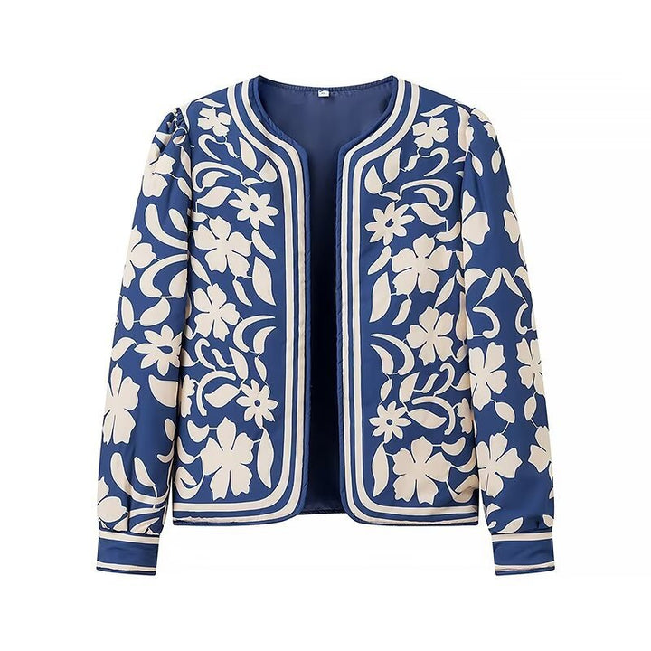 Damen modische Blumenjacke mit elegantem Schnit Drune
