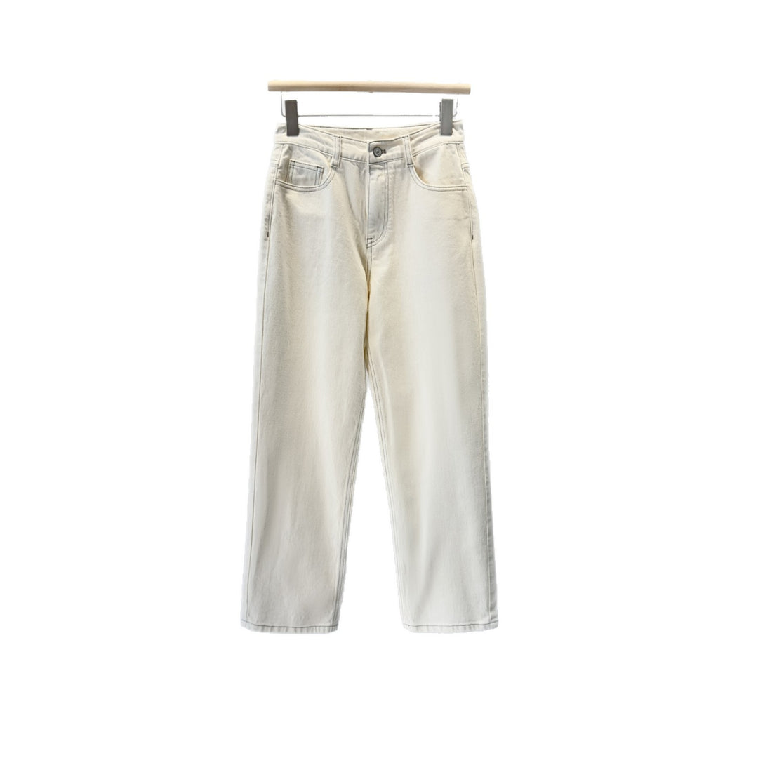 Damen Hoch sitzende Weitbein Denim Hose Drune