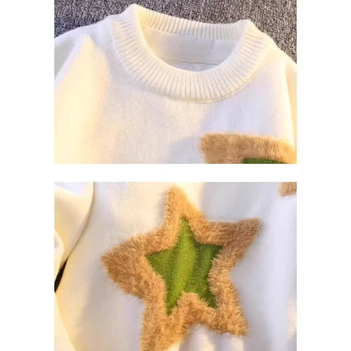 Damen Modischer Pullover mit Sternedesign Drune