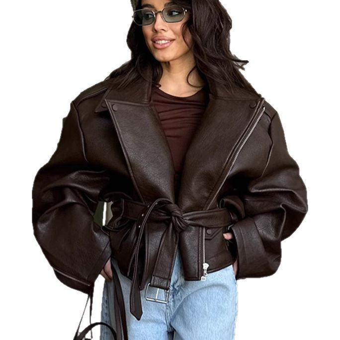 Damen Modische Bikerjacke mit innovativer Silhouette Drune