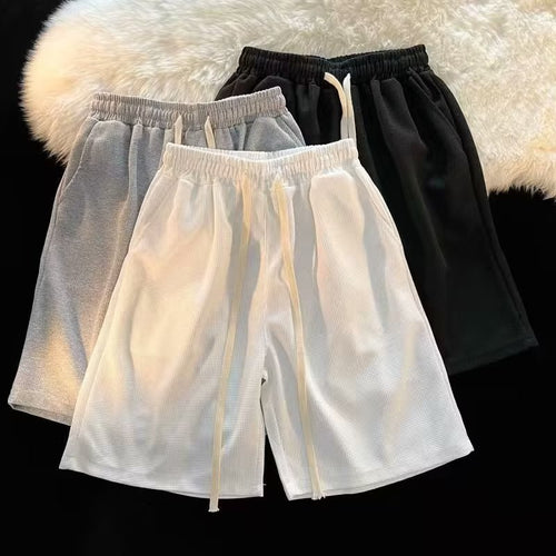 Herren Sportliche Mesh-Shorts mit elastischem Bund und Kordelzug Drune