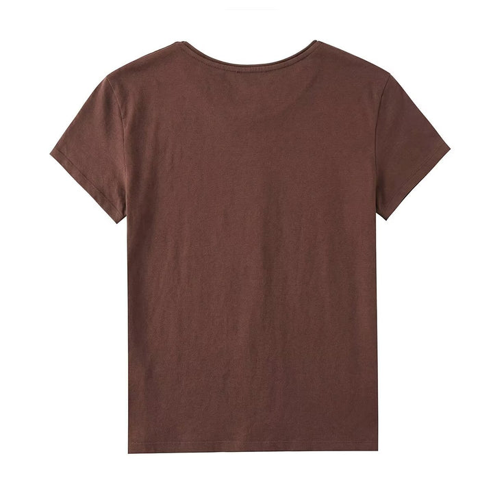 Damen T-Shirt mit minimalistischem Design und exklusivem Druck Drune