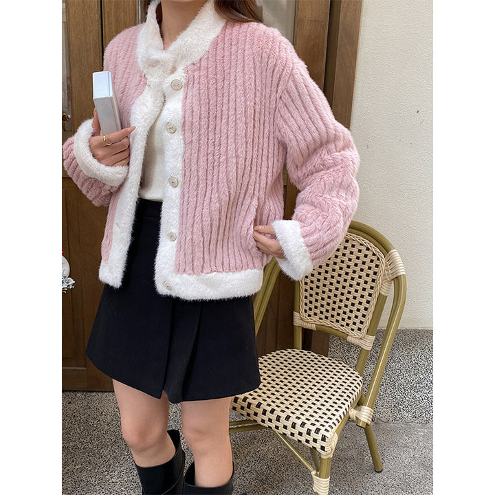 Damen modische und kuschelige Strickjacke Drune