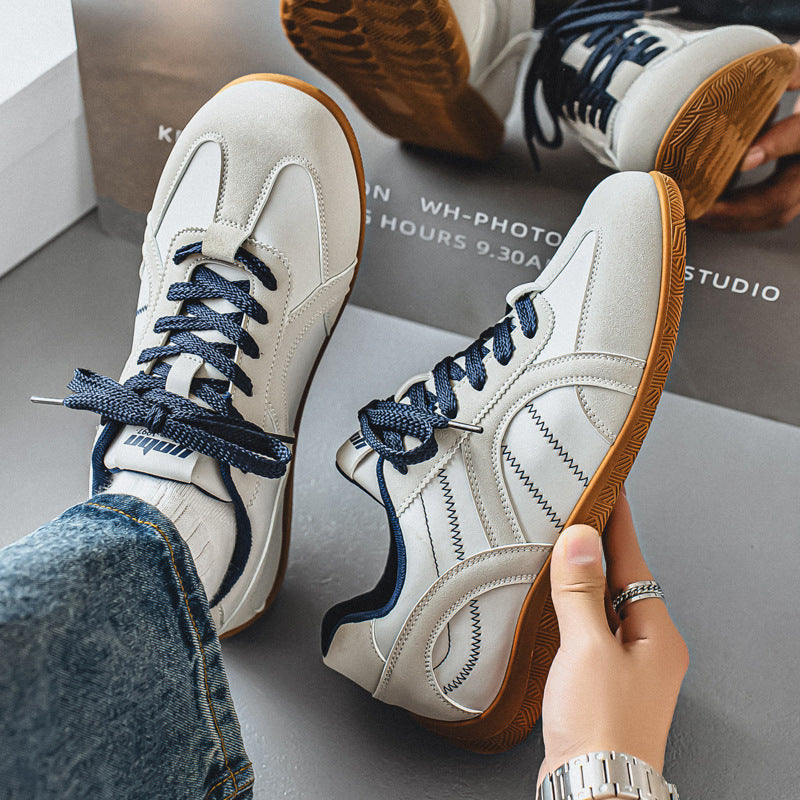 Herren retro-inspirierte Low-Top Freizeit-Sneaker mit Wildlederoptik, gepolstertem Knöchelkragen und griffiger Gummilaufsohle Drune