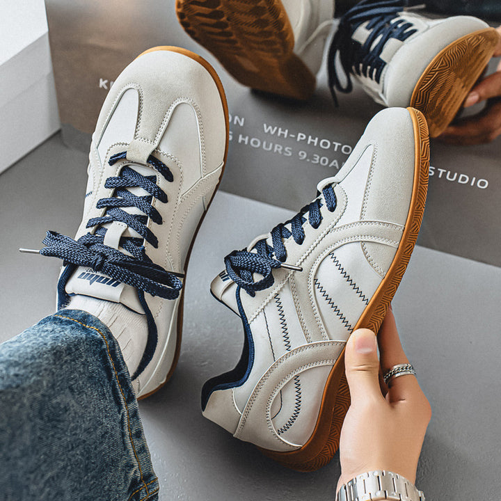 Herren retro-inspirierte Low-Top Freizeit-Sneaker mit Wildlederoptik, gepolstertem Knöchelkragen und griffiger Gummilaufsohle Drune
