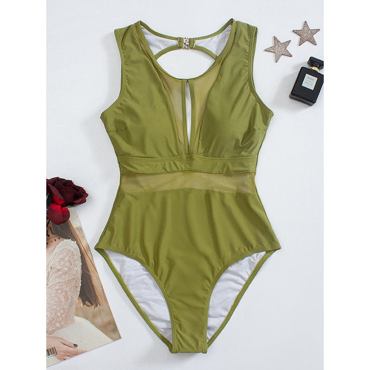 Damen Cut-Out Einteiler Badeanzug Drune