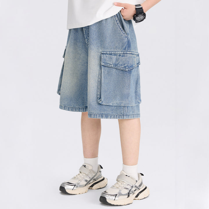 Unisex lässige Cargo-Shorts mit großen Seitentaschen Drune