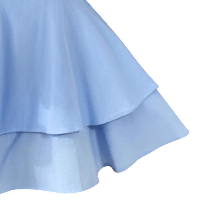Damen luftiges Minikleid mit schulterfreiem Design und raffiniertem Volant Drune