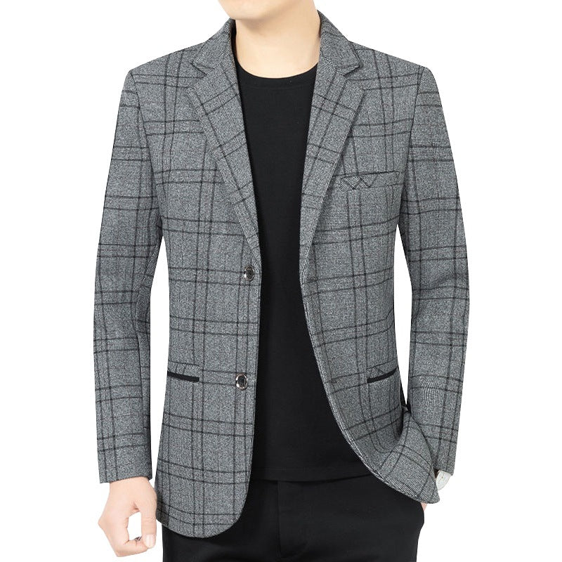 Herren Elegantes Karomuster-Sakko mit leichtem Stretch und Notch-Revers Drune