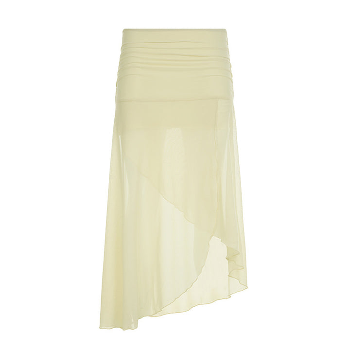 Damen Maxikleid mit asymmetrischem Schnitt und floralen Akzenten Drune
