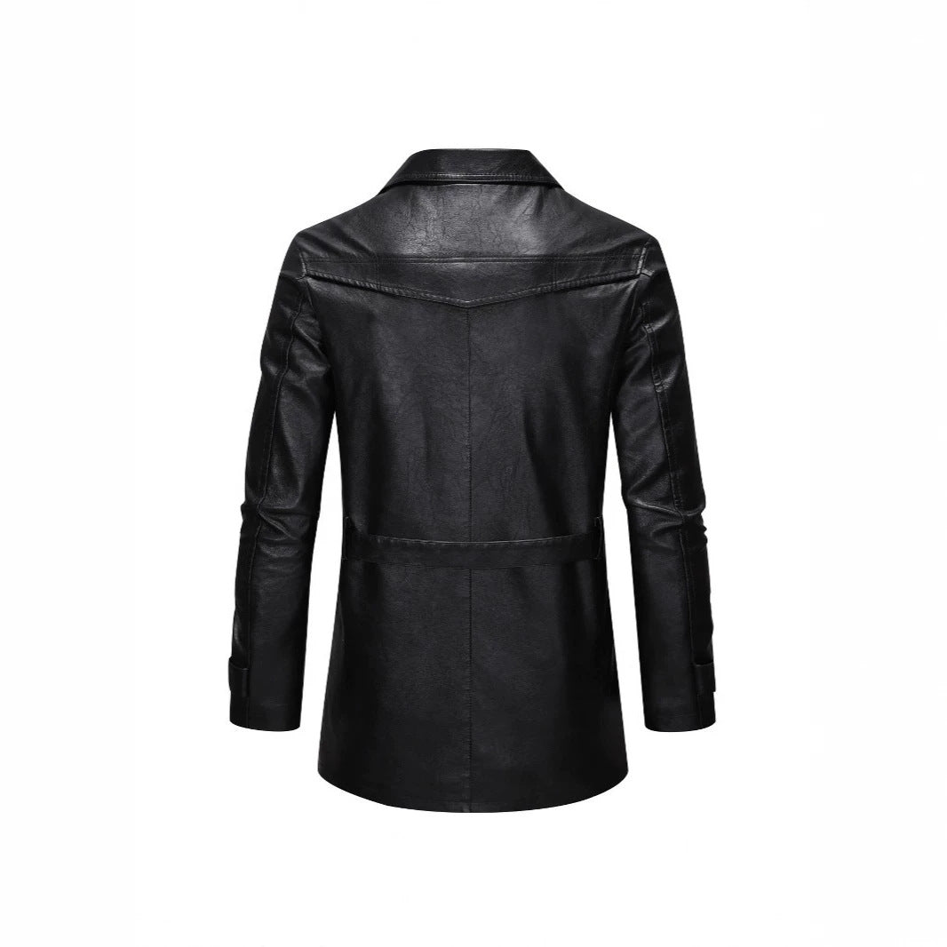 Herren Elegante Kunstlederjacke mit praktischen Taschen Drune