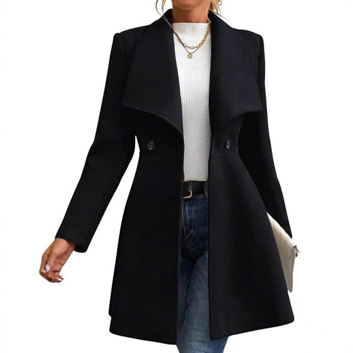 Drune | Damen Chic Übergangsjacke mit Breitem Kragen