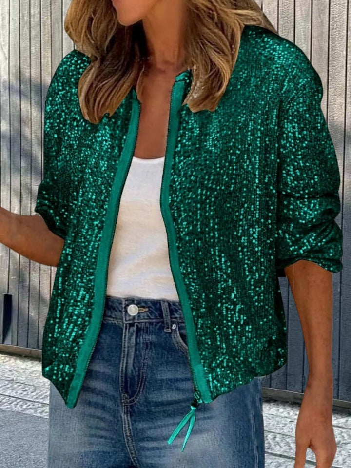 Damen Paillettenjacke im modernen Schnitt Drune