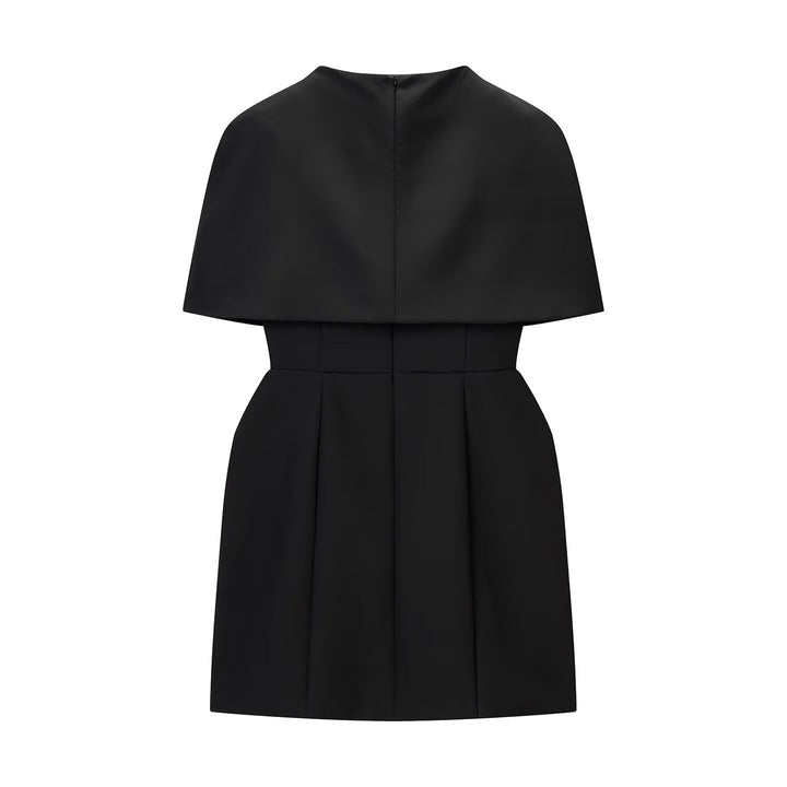 Damen elegantes Hochzeitskleid mit Cape-Ärmeln und tailliertem Schnitt Drune