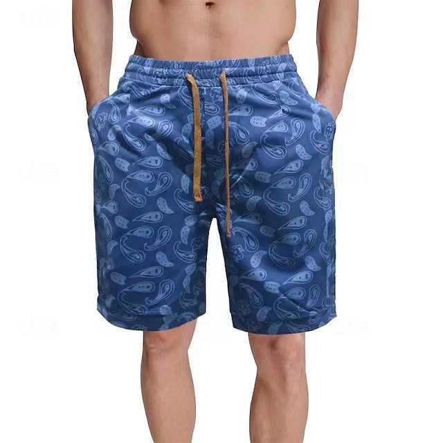 Herren Badeshorts mit farbenfrohem Muster und verstellbarem Bund Drune
