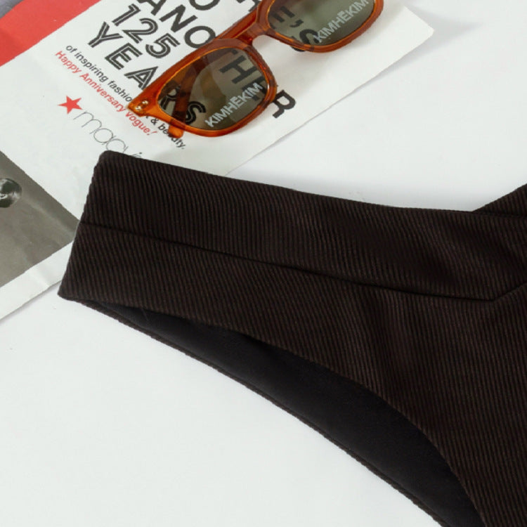 Damen Hochgeschnittene Bikinihose mit V-Ausschnitt Drune