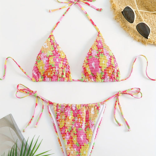 Damen Triangel-Bikini-Set mit floralem Design Drune