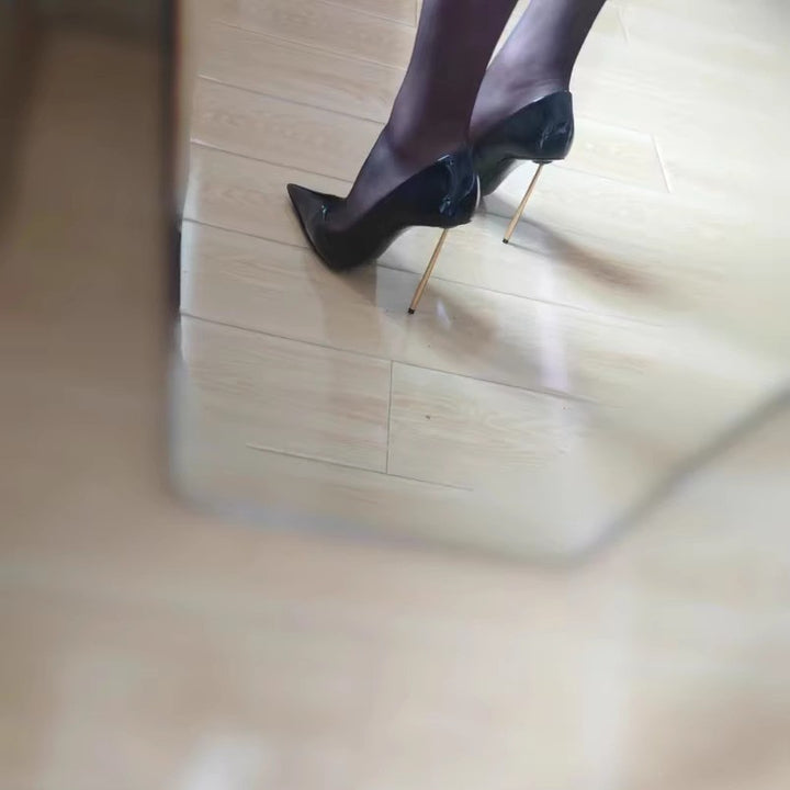 Damen spitze Lackpumps mit ultraschlankem Metallstiletto Drune
