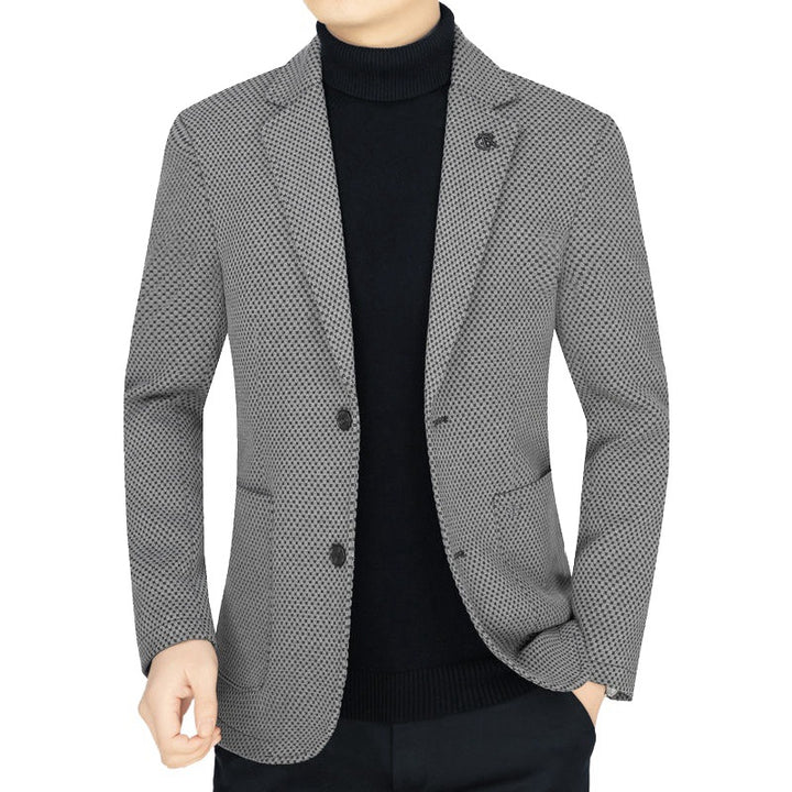 Herren Unstrukturiertes Slim-Fit ReisDrunelazer aus strukturierter Strickoptik mit aufgesetzten Taschen Drune