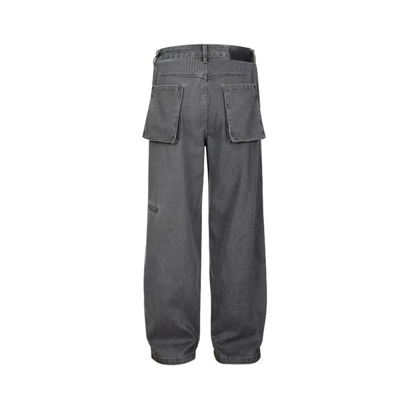 Herren Weite Canvas-Hose im Palazzoschnitt mit hoher Bundpassform und geradem Bein Drune