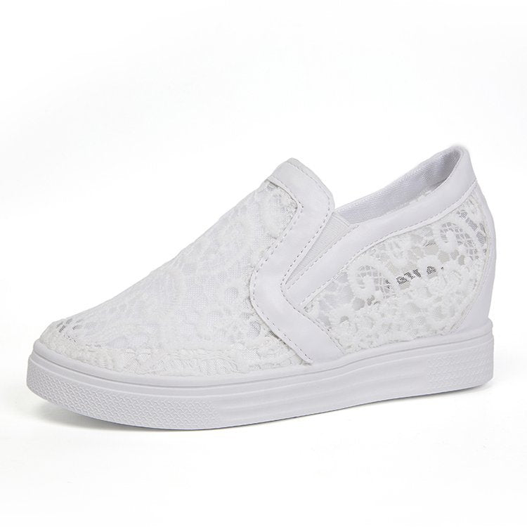 Damen Slip-On Keil-Sneaker mit Spitzen-Obermaterial Drune