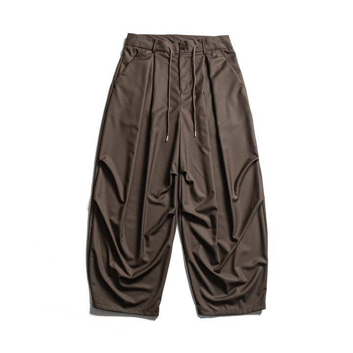 Herren Cropped-Hose mit Bundfalten, Tunnelzug und dezenter Bundverlängerung Drune