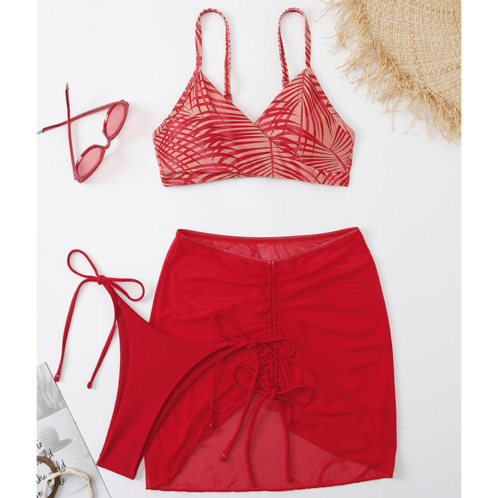 Damen Bikini-Set mit verspieltem Wickelrock und raffinierten Schnürdetails Drune