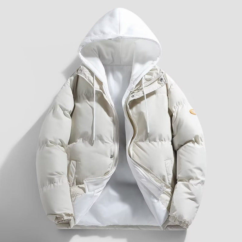 Herren Gepolsterte Winter-Steppjacke mit zweilagiger Kapuze und elastischen Bündchen Drune