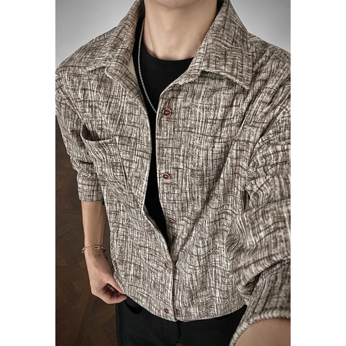 Herren Strukturierte Freizeit-Bluse Drune
