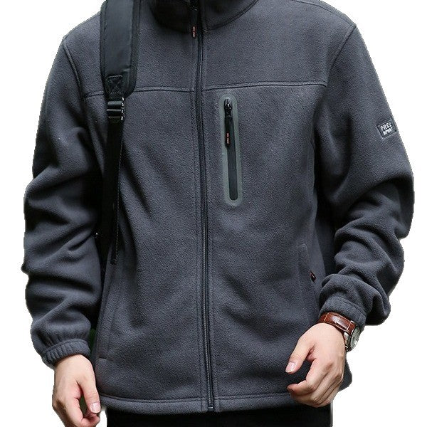 Herren Atmungsaktive Microfleecejacke mit wasserabweisender Brustreißverschluss-Leiste und Stehkragen Drune
