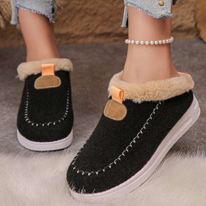 Damen Fluffy Hausschuhe mit rutschfester Sohle und kuscheligem Innenfutter Drune