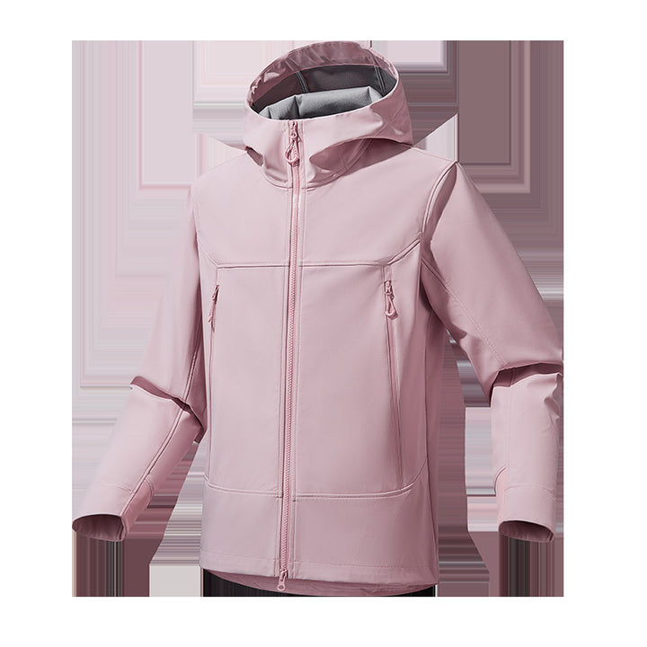 Herren Softshell‑Kapuzenjacke mit Stretch, wind- und wasserabweisender Membran und Zwei‑Wege‑Reißverschluss Drune