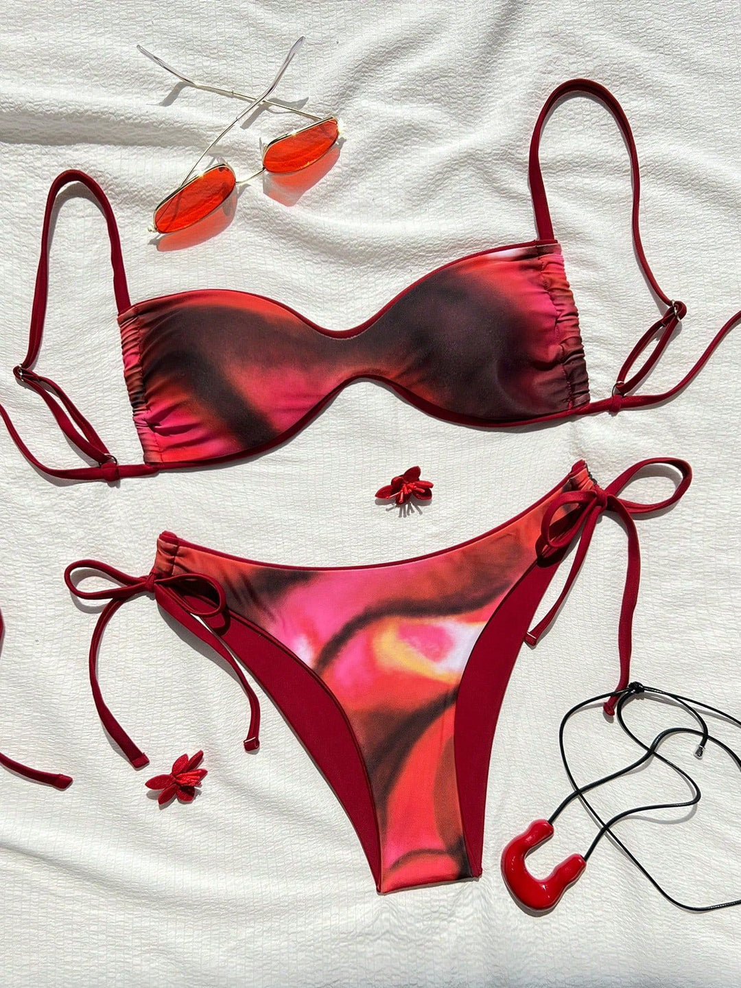 Damen Push-Up Bikini mit raffiniertem Animal-Print und verstellbaren Trägern Drune