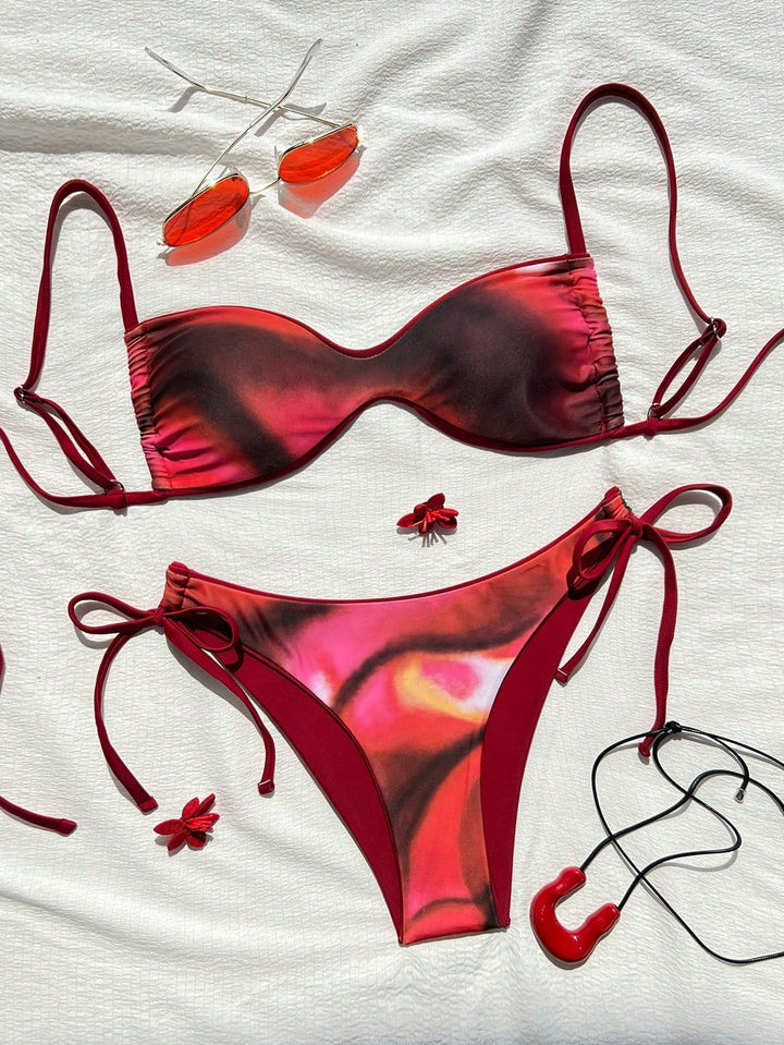 Damen Push-Up Bikini mit raffiniertem Animal-Print und verstellbaren Trägern Drune