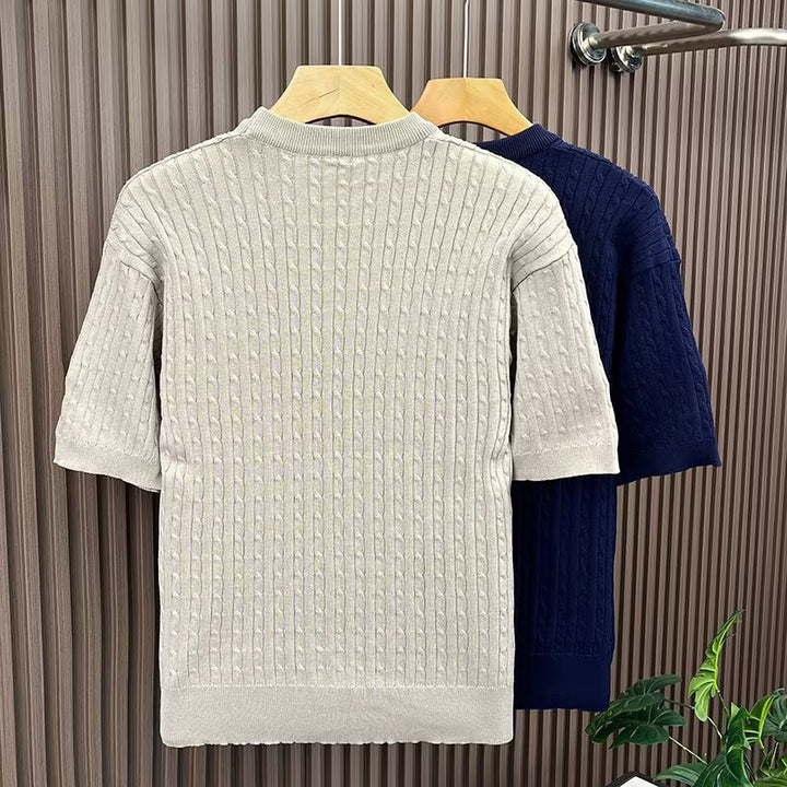 Damen Eleganter Strickpullover mit Kurzarm Drune
