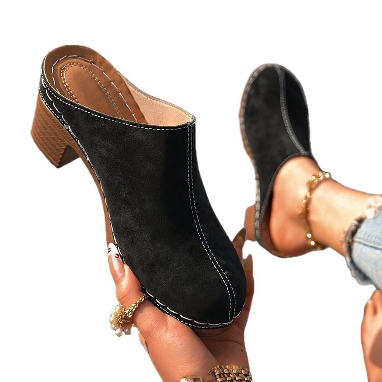 Damen Komfortable Clogs mit blockförmigem Absatz Drune