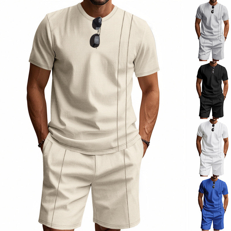 Herren Sportliches Kurzarm- und Shorts-Set aus atmungsaktivem Material Drune