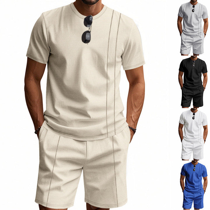 Herren Sportliches Kurzarm- und Shorts-Set aus atmungsaktivem Material Drune