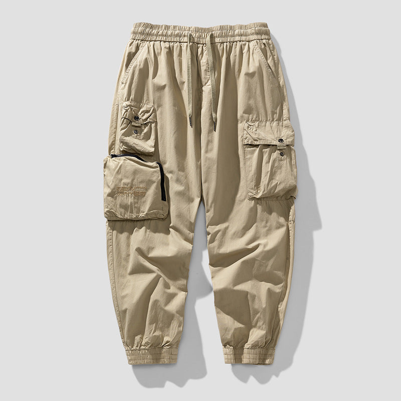 Herren Cargo-Joggerhose mit elastischem Bund, multifunktionalen Cargotaschen und abnehmbarer Packtasche Drune