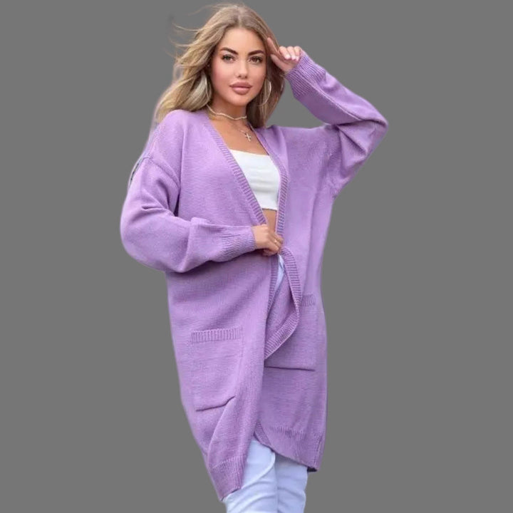 Damen Grobstrick-Cardigan mit großzügigen Taschen und offenem Schnitt Drune