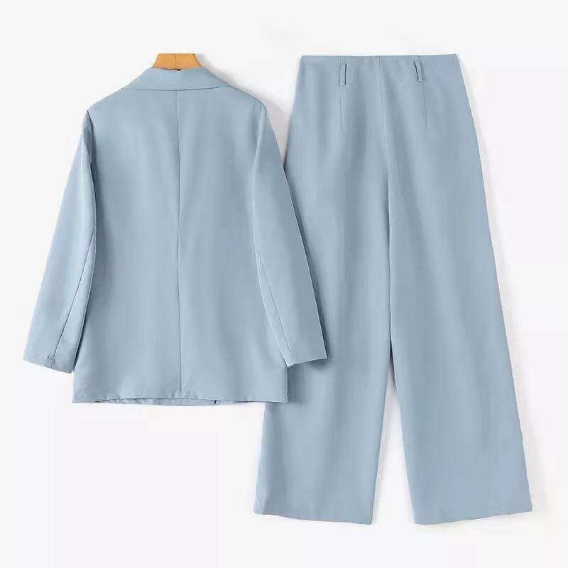 Damen Elegantes Hosenanzug-Set mit doppelter Knopfreihe Drune