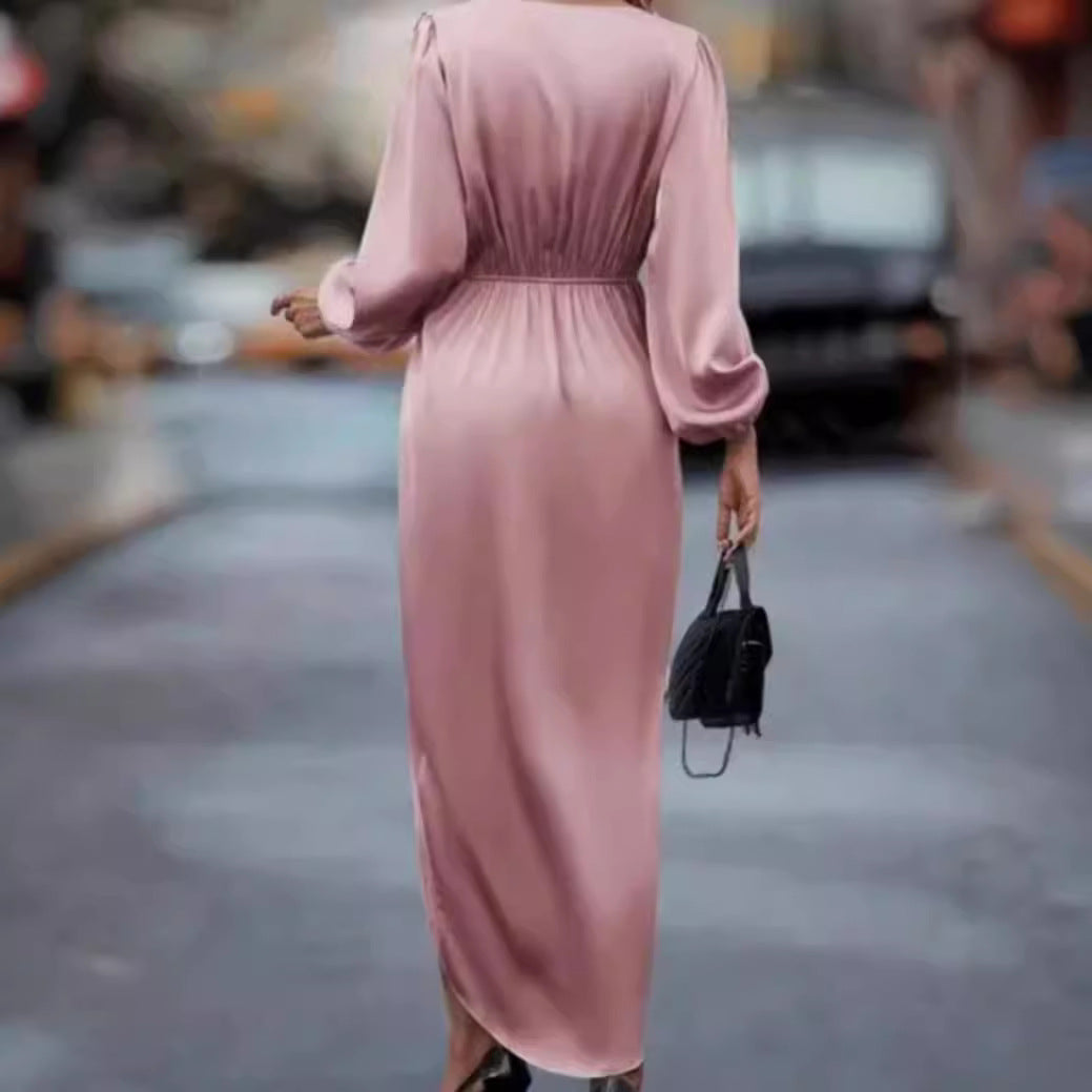 Damen elegantes und fließendes Maxi-Kleid Drune