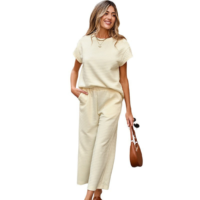 Damen Kombi-Outfit aus hochwertigem Stoff mit integriertem Gummibund und modischen Weiten Drune