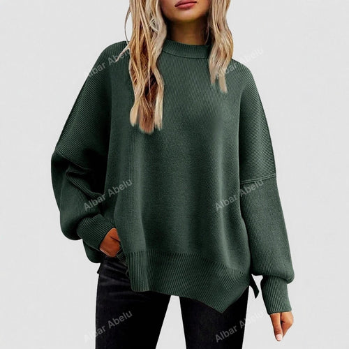 Damen Lässiger Oversized Pullover mit strukturiertem Muster Drune