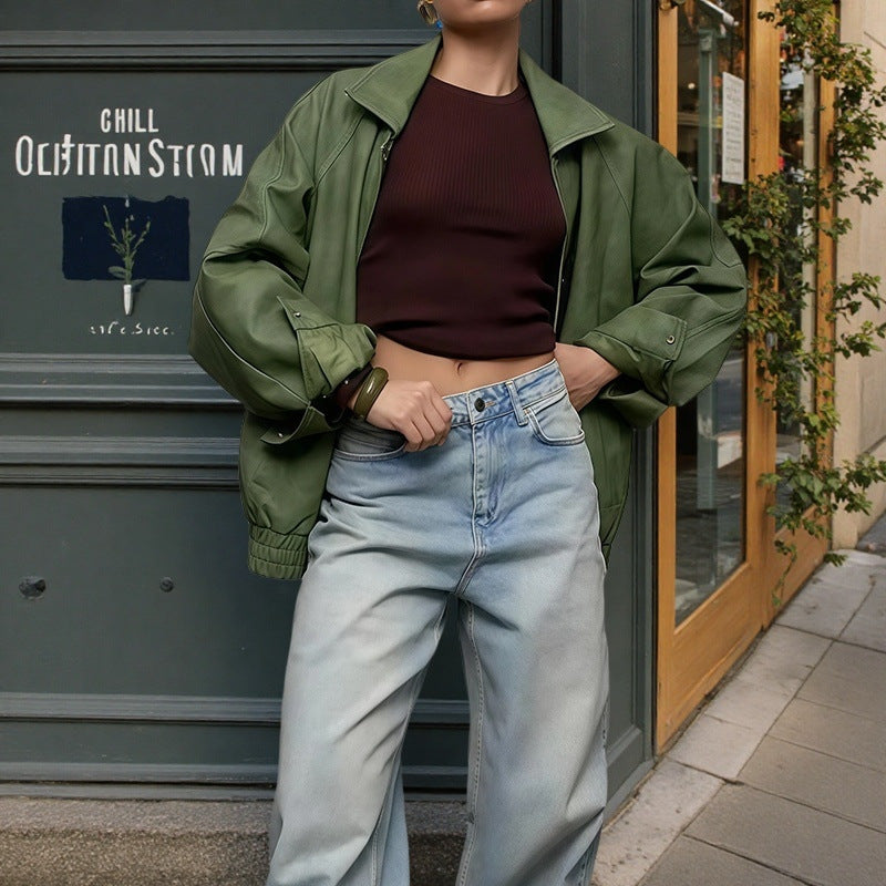 Damen Trendige Oversized-Jacke mit lässigem Schnitt und voluminösen Ärmeln Drune